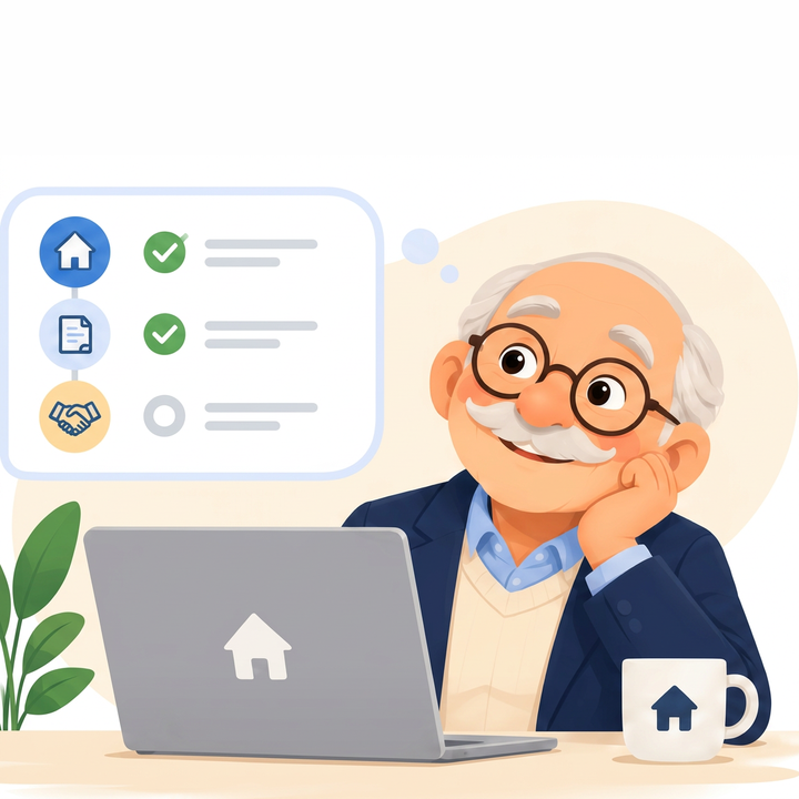 Morty working at a laptop